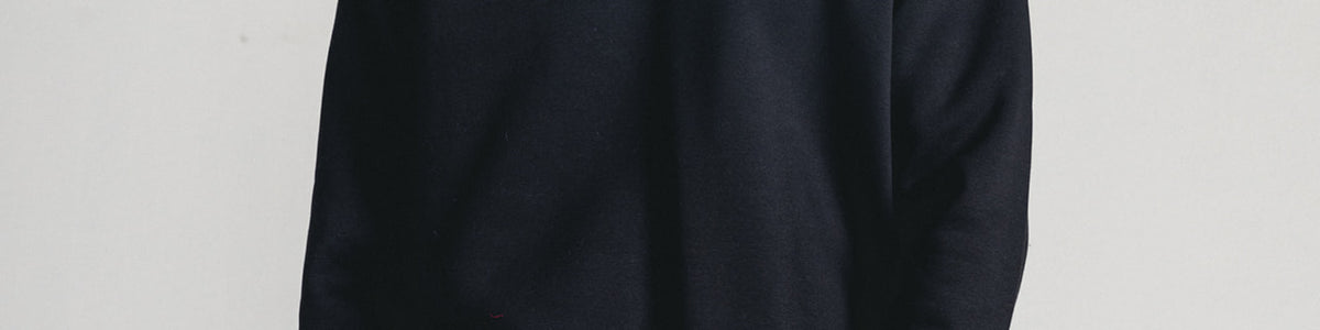 Black Core Fleece Crewneck on male model