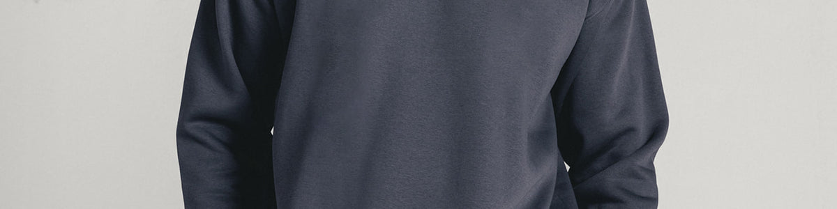 Charcoal Grey Core Fleece Crewneck on male model