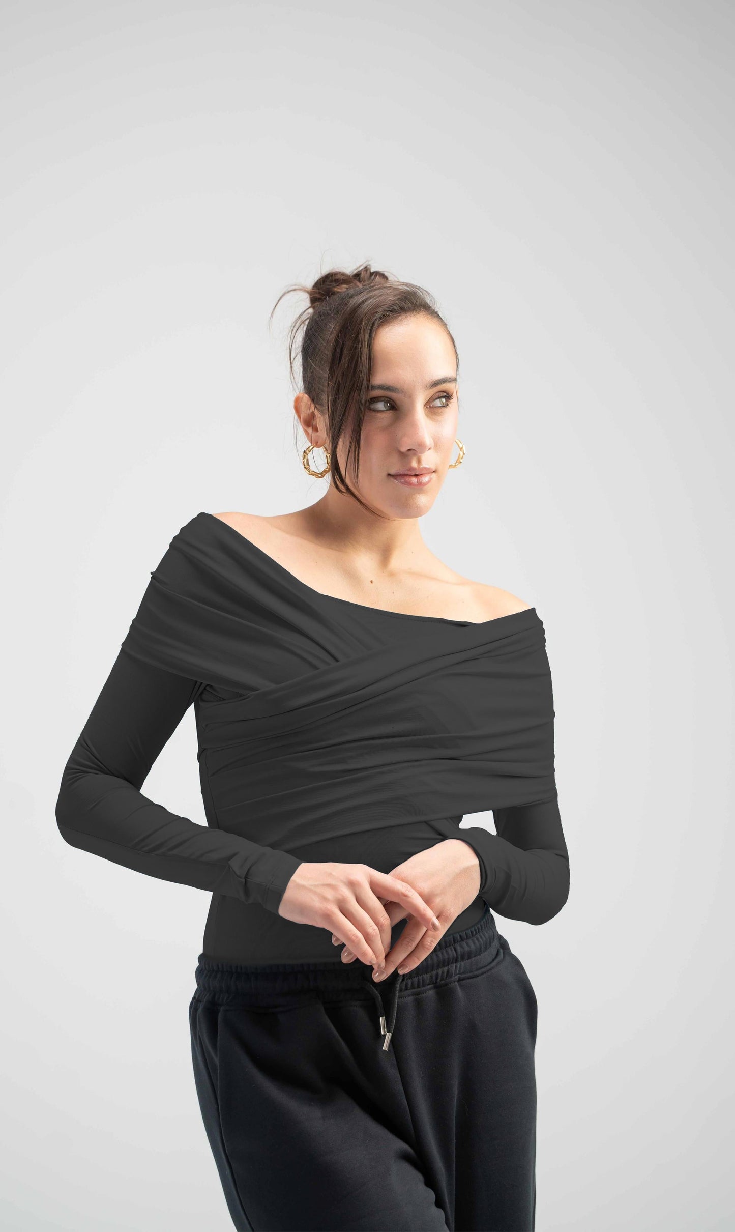V-off Shoulder Bodysuit