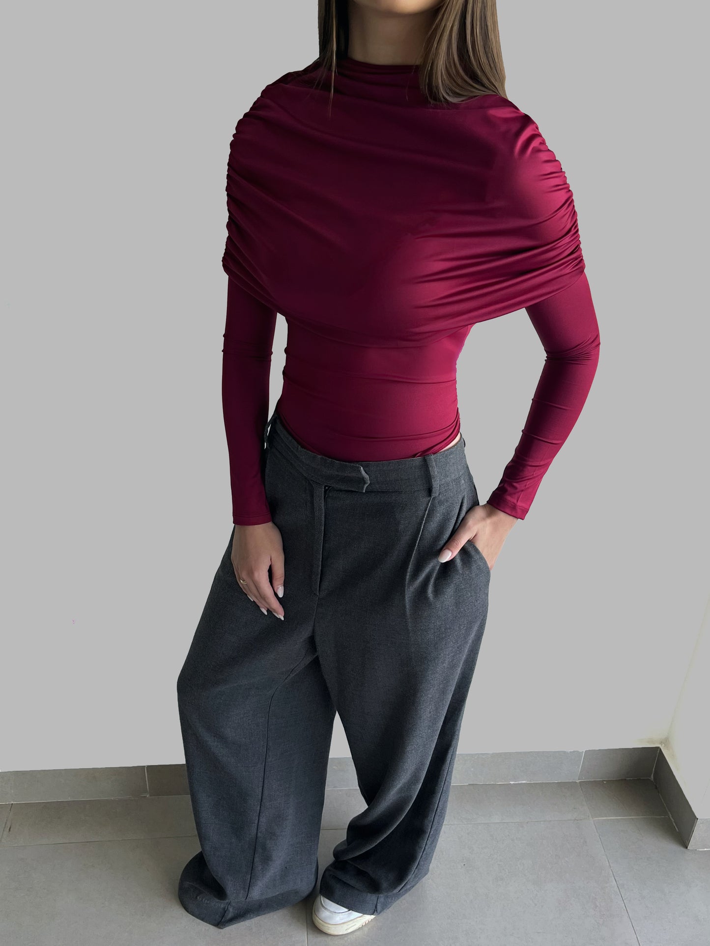 Long Sleeve Off Shoulder Top