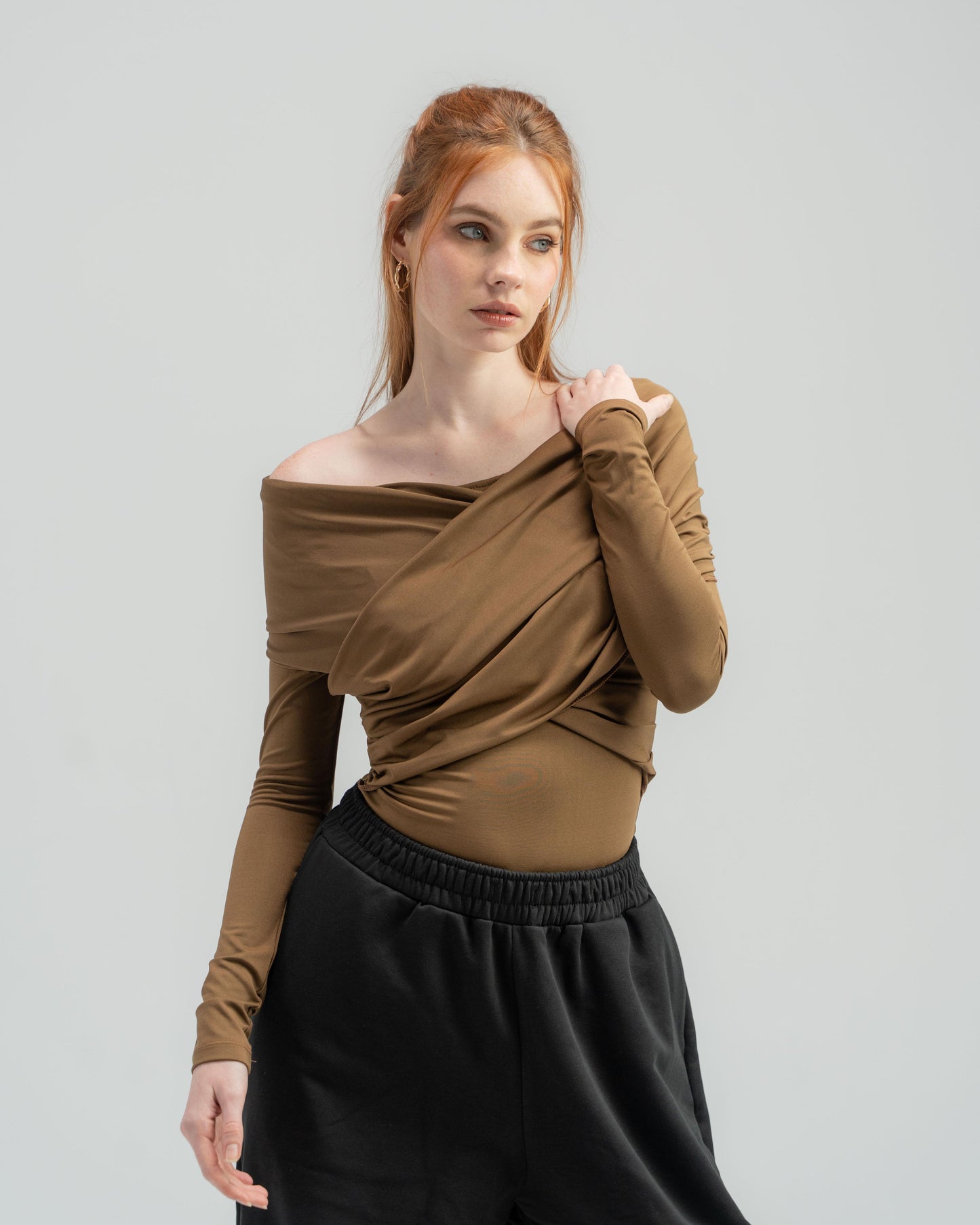 V-off Shoulder Bodysuit