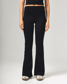 Side Ruched Yoga Pants - Black