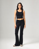 Front Ruched Yoga Pants - Black