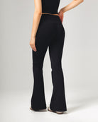 Fold-Over Yoga Pants - Black