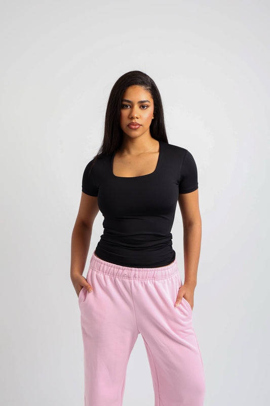 Square neck short sleeve