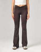 Front Ruched Yoga Pants - Brown