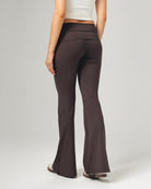 Fold-Over Yoga Pants - Brown