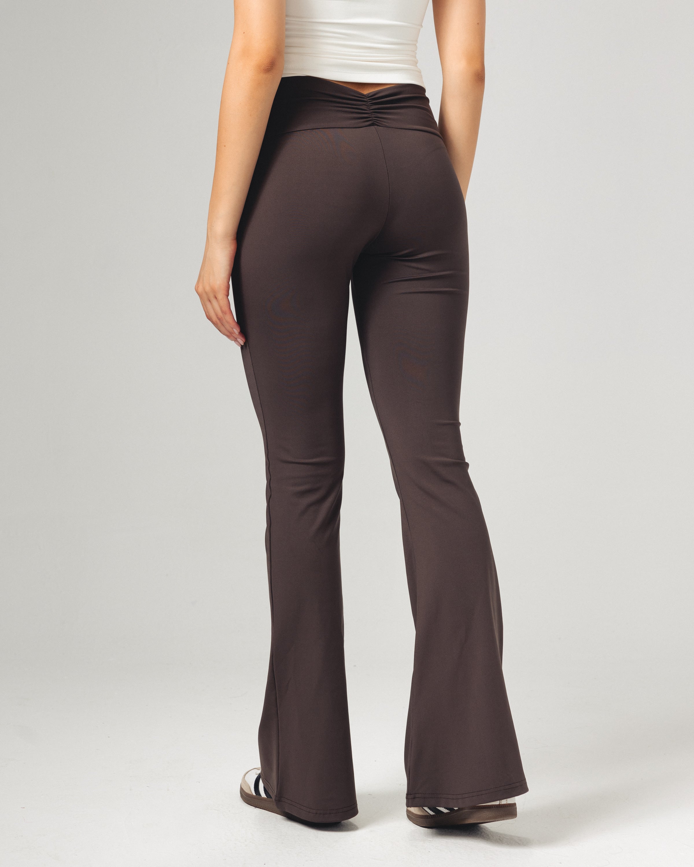 Front Ruched Yoga Pants - Brown