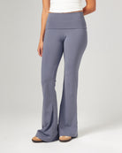 Fold-Over Yoga Pants - Grey