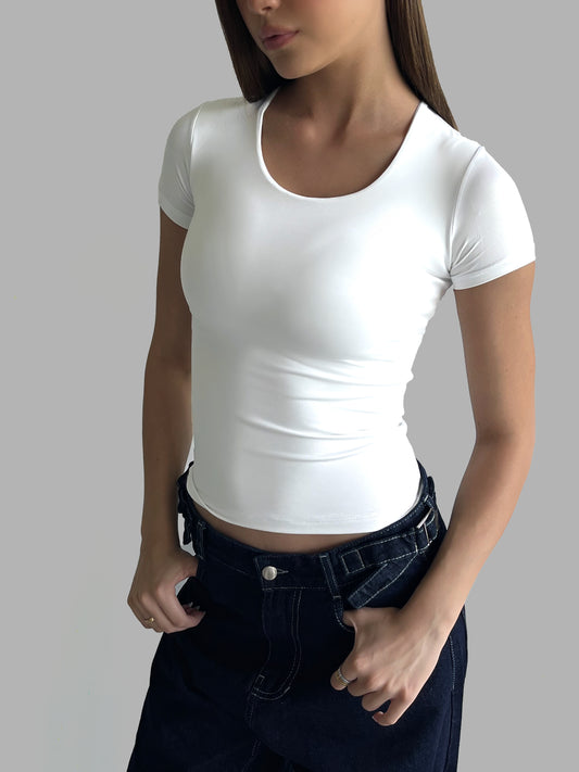 Scoop Neck Short Sleeve Top