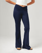 Front Ruched Yoga Pants - Navy