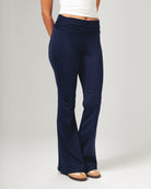 Side Ruched Yoga Pants - Navy