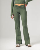 Front Ruched Yoga Pants - Sage Green