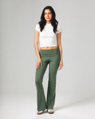 Fold-Over Yoga Pants - Sage Green