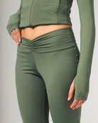 Front Ruched Yoga Pants - Sage Green