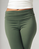 Side Ruched Yoga Pants - Sage Green