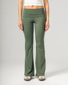 Fold-Over Yoga Pants - Sage Green